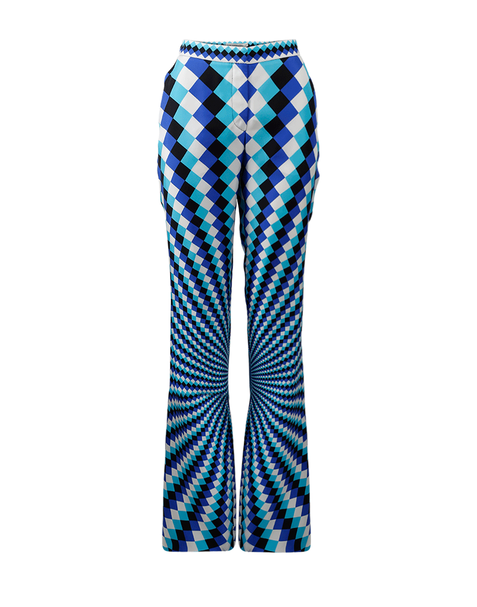 MARY KATRANTZOU Thoukis Printed Silk-Twill Flared Pants in Harlequi | ModeSens