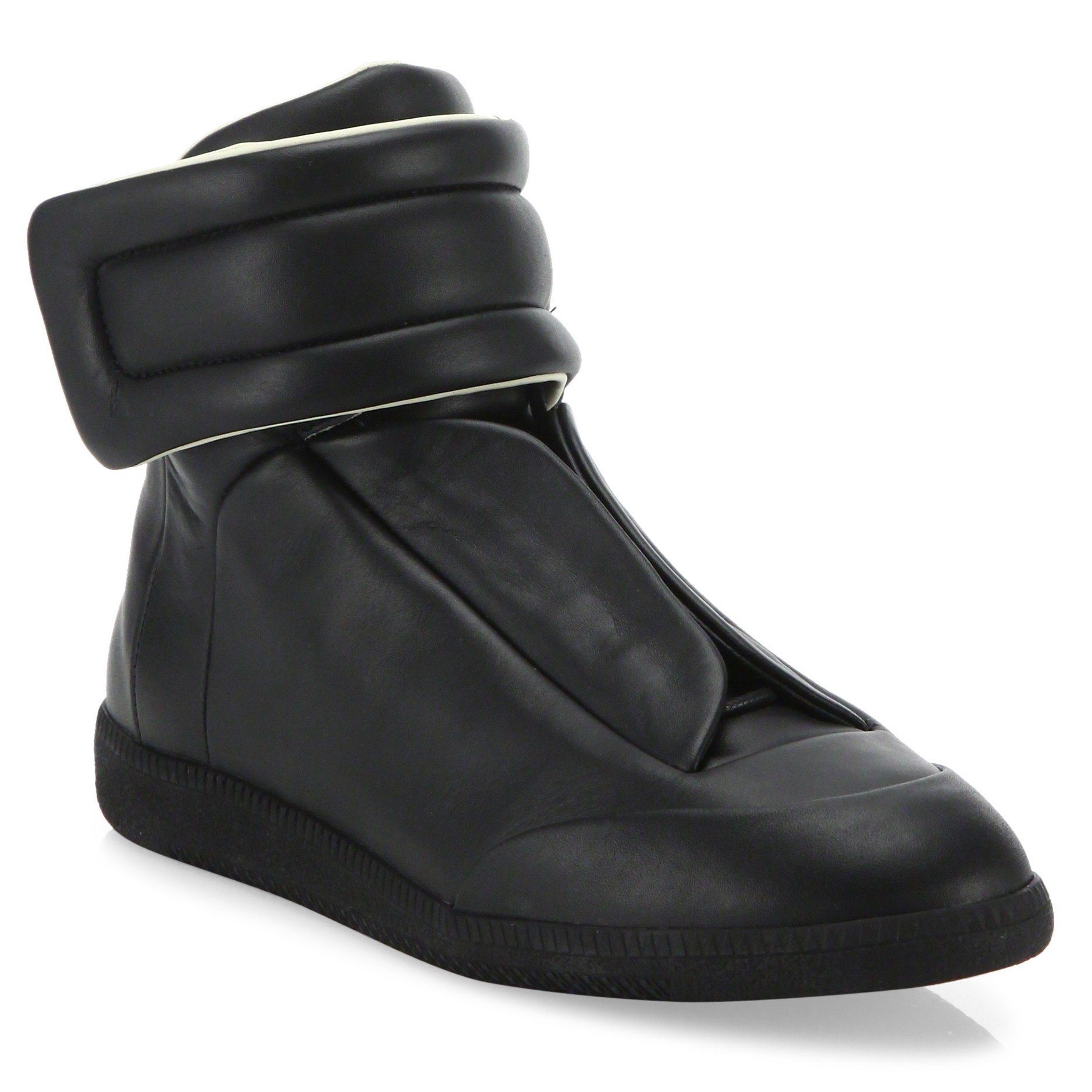 MAISON MARGIELA Future Full-Grain Leather And Neoprene High-Top ...