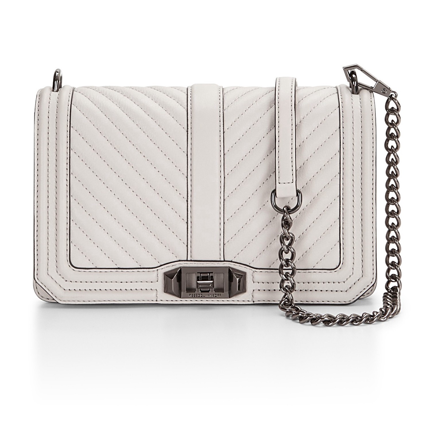 REBECCA MINKOFF Love Small Chevron Quilted Leather Crossbody Bag in ...