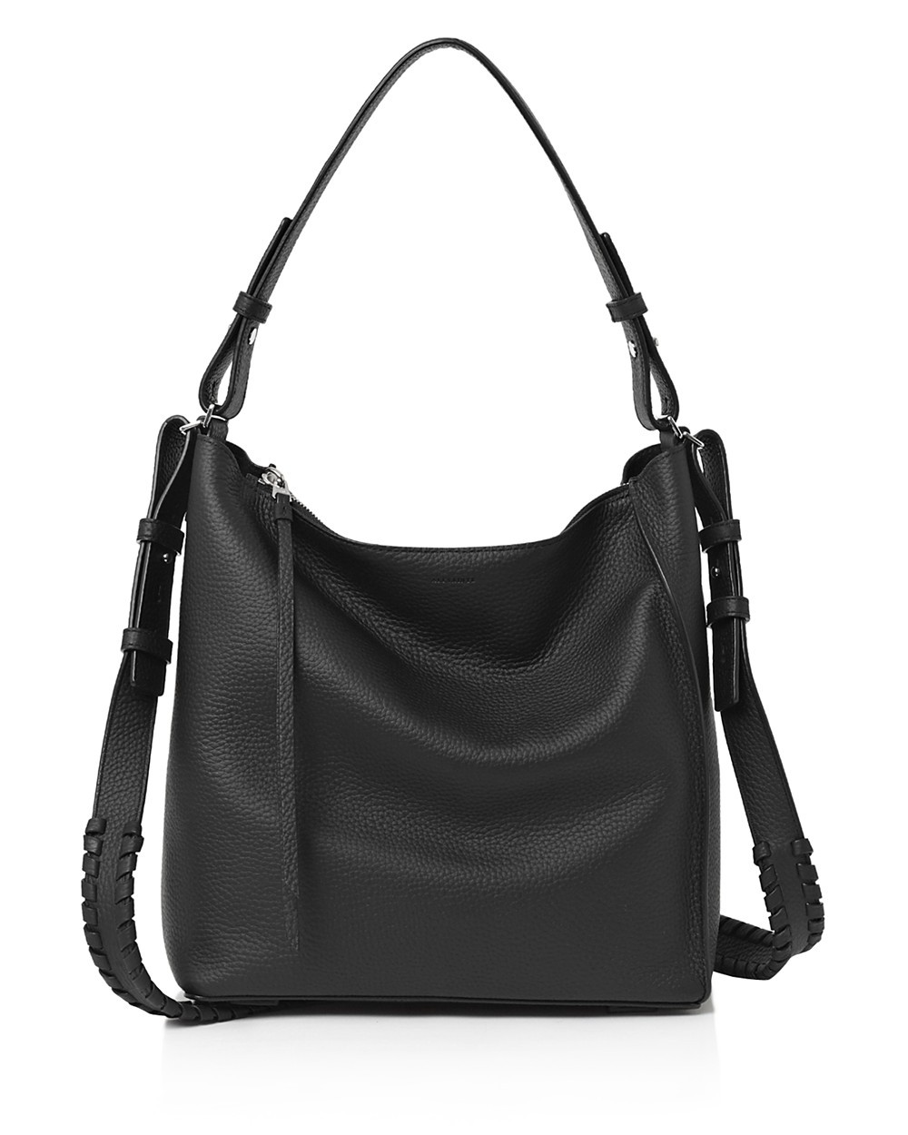 ALLSAINTS 'KITA' LEATHER SHOULDER/CROSSBODY BAG BLACK ModeSens