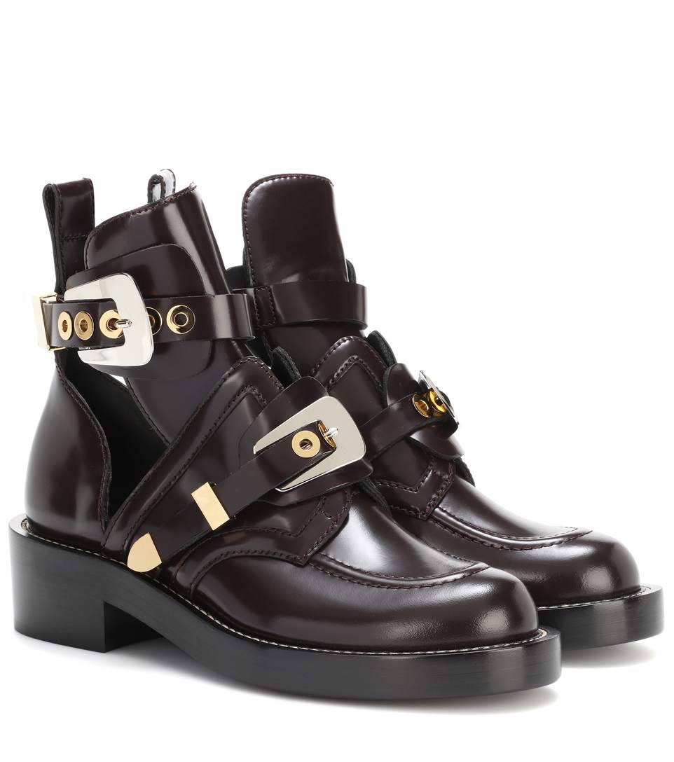BALENCIAGA CEINTURE LEATHER DERBY BOOTS