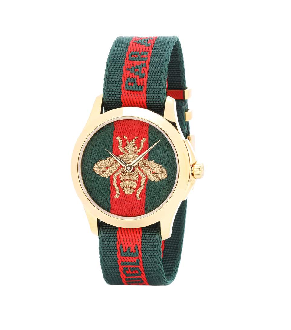 GUCCI Le Marché des Merveilles 38mm striped fabric watch