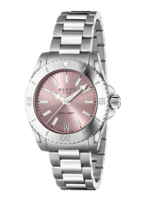 GUCCI Dive Stainless Steel Bracelet Watch/Pink