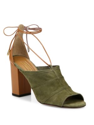 AQUAZZURA Very Eugenie Suede Tie-Up Sandals