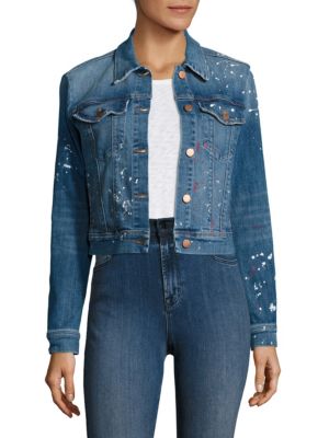 J BRAND Harlow Paint Splatter Shrunken Jacket