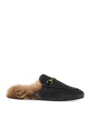 princetown leather slipper with double g