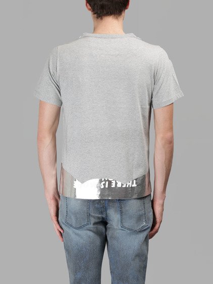 MAISON MARGIELA MAISON MARGIELA MEN'S GREY CHARITY T-SHIRT WITH SILVER FOIL