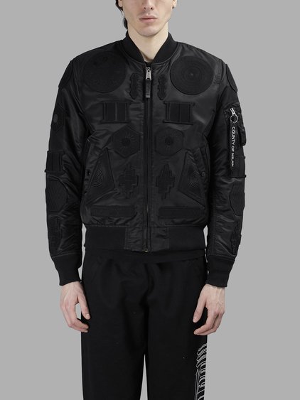MARCELO BURLON COUNTY OF MILAN MARCELO BURLON - COUNTY OF MILAN MEN'S BLACK RAYEN BOMBER JACKET