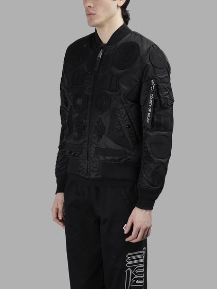 MARCELO BURLON COUNTY OF MILAN MARCELO BURLON - COUNTY OF MILAN MEN'S BLACK RAYEN BOMBER JACKET