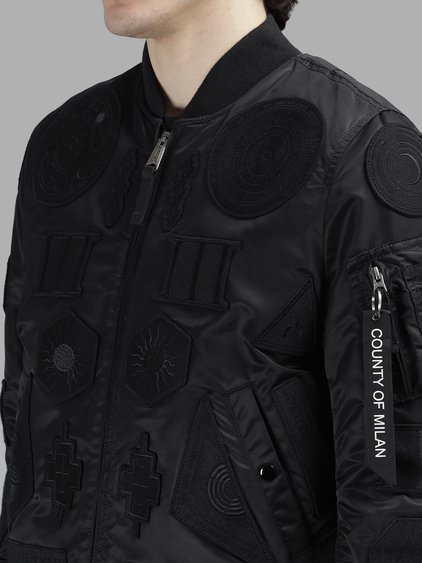 MARCELO BURLON COUNTY OF MILAN MARCELO BURLON - COUNTY OF MILAN MEN'S BLACK RAYEN BOMBER JACKET