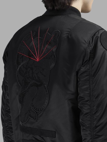 MARCELO BURLON COUNTY OF MILAN MARCELO BURLON - COUNTY OF MILAN MEN'S BLACK RAYEN BOMBER JACKET