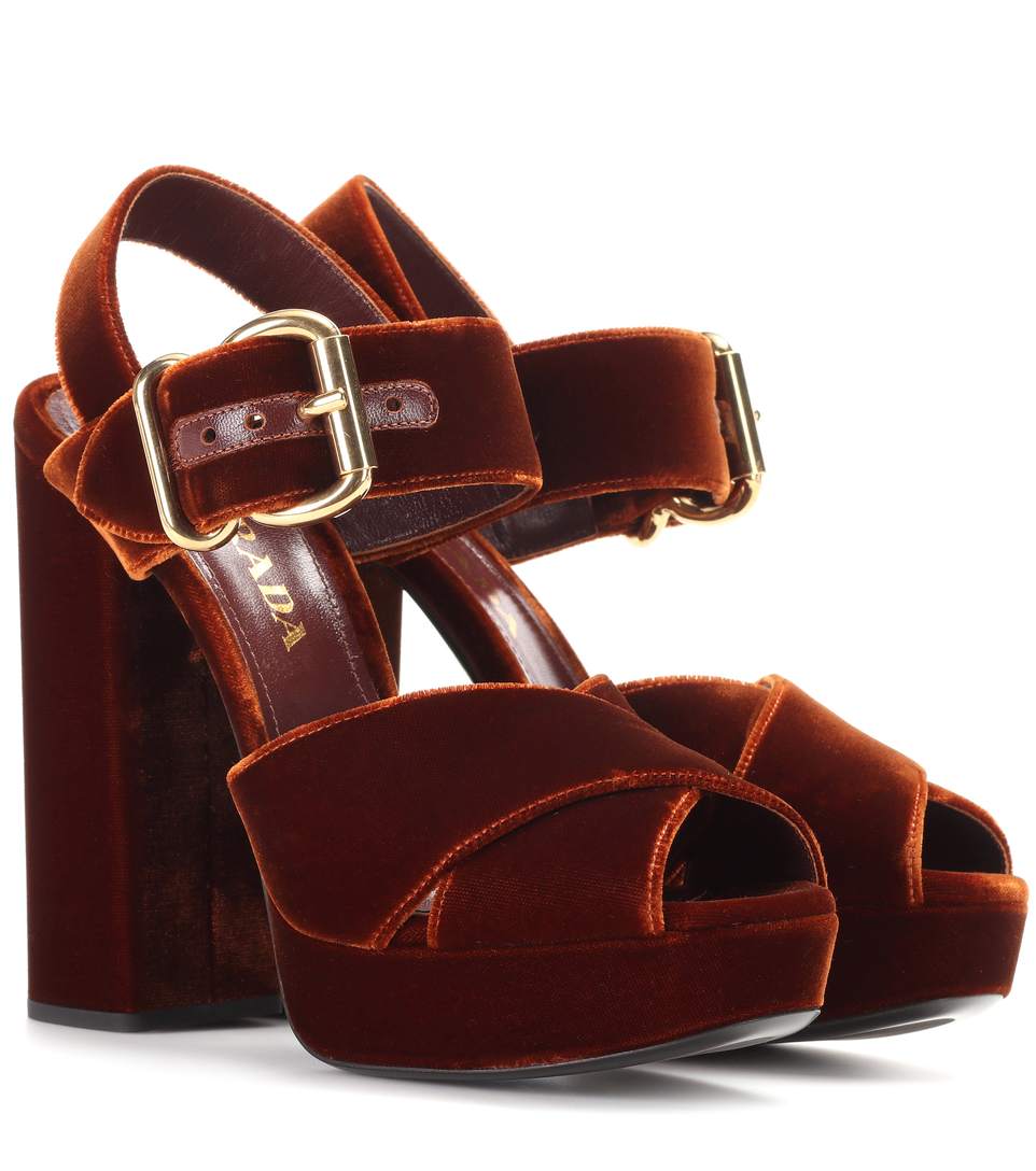 prada velvet platform