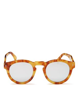 ILLESTEVA LEONARD MIRRORED ROUND SUNGLASSES, 48MM