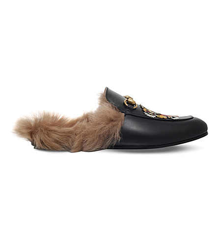 gucci fur loafers tiger