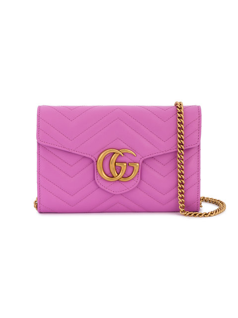 GUCCI MARMONT CHEVRON CHAIN WALLET BAG