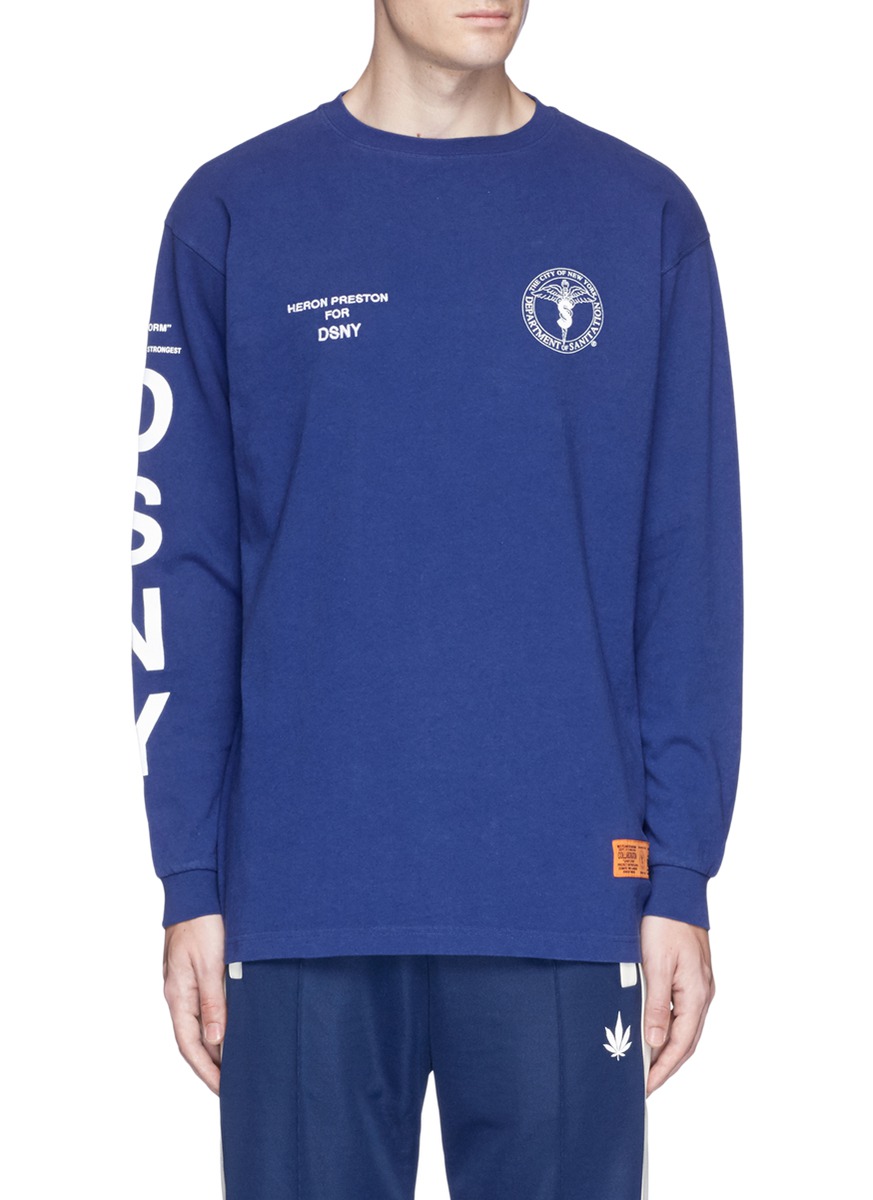 HERON PRESTON x DSNY 'Jersone' logo print long sleeve T-shirt