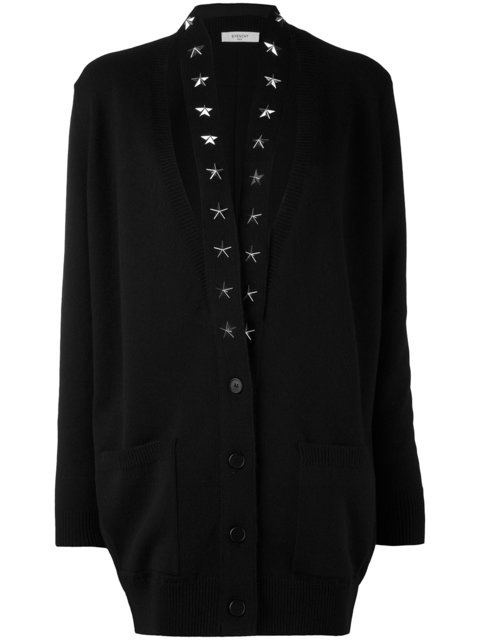 GIVENCHY GIVENCHY CASHMERE STAR TRIM CARDIGAN - BLACK