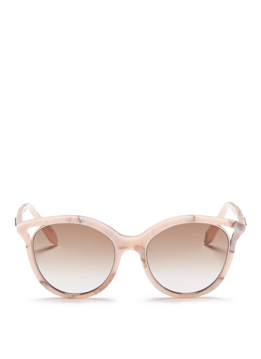 VICTORIA BECKHAM 'Cut Away Kitten' marble effect cat eye sunglasses
