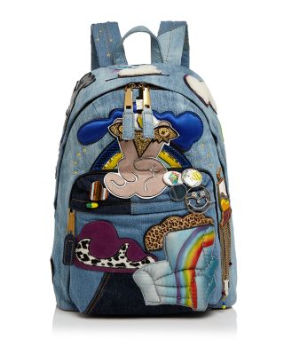 MARC JACOBS JULIE VERHOEVEN PATCHED DENIM BACKPACK