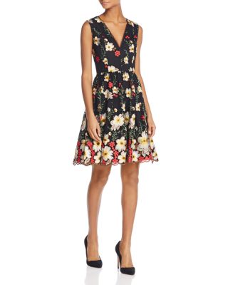 ALICE AND OLIVIA ALICE + OLIVIA BECCA FLORAL FIT-AND-FLARE DRESS