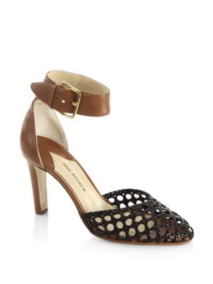 PAUL ANDREW Ragnar 85 Woven Leather d'Orsay Pumps