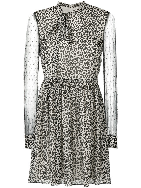 RED VALENTINO sheer sleeve mini dress