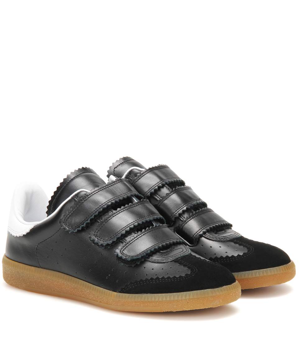 ISABEL MARANT ÉTOILE BETH LEATHER AND SUEDE SNEAKERS