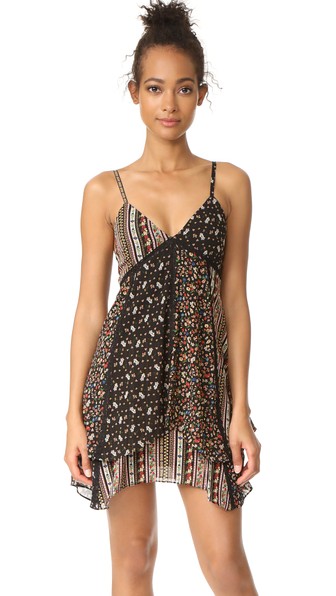 ALICE AND OLIVIA DELILAH LACE INSERT DOUBLE LAYER DRESS