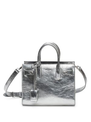 SAINT LAURENT Nano Sac De Jour Metallic Leather Tote