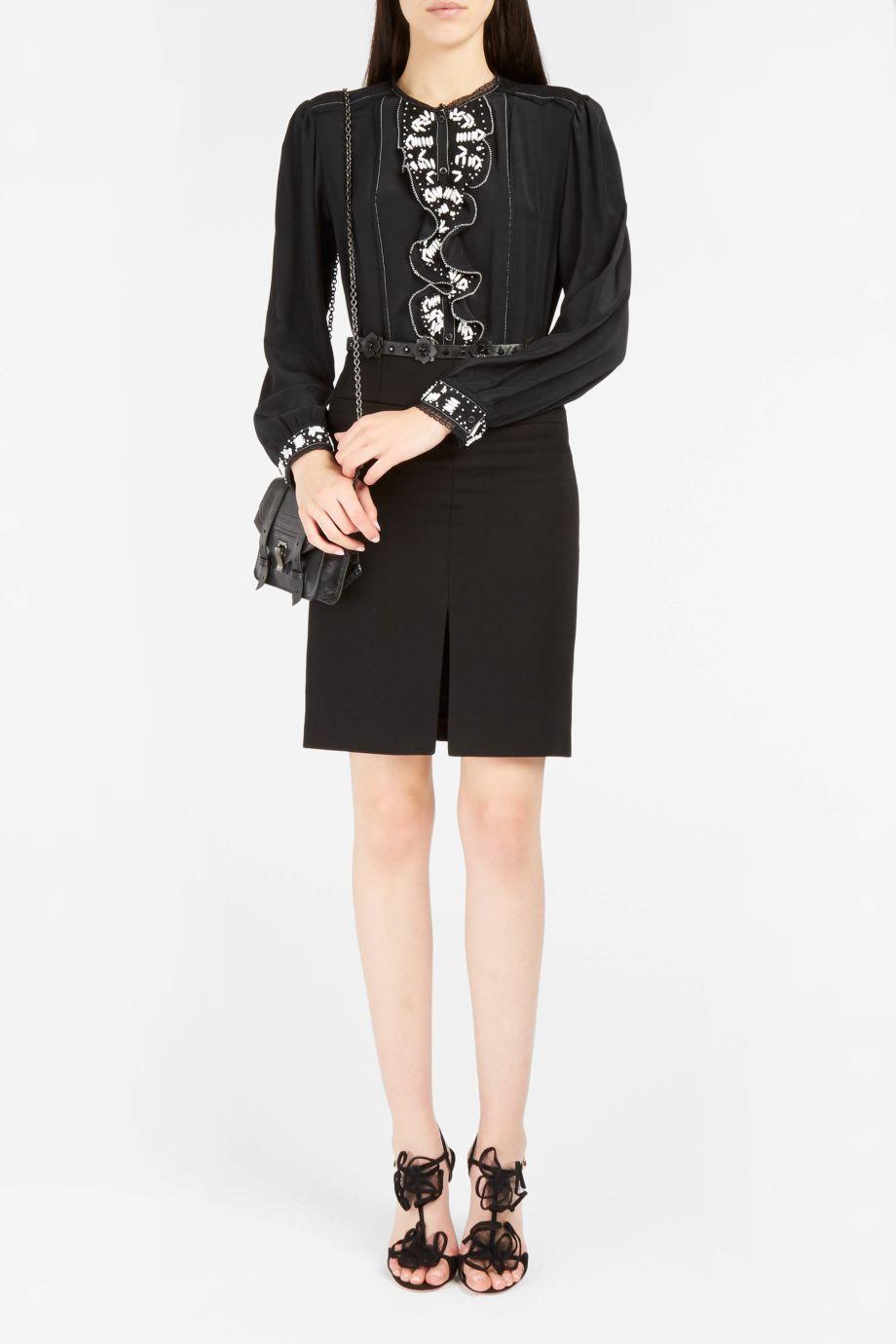 PAUL & JOE Epice Ruffled and Bead-Detailed Blouse