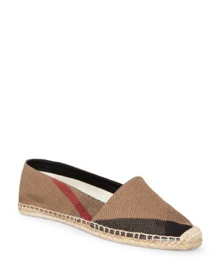 BURBERRY WOMEN'S HODGESON HOUSE CHECK ESPADRILLE FLATS