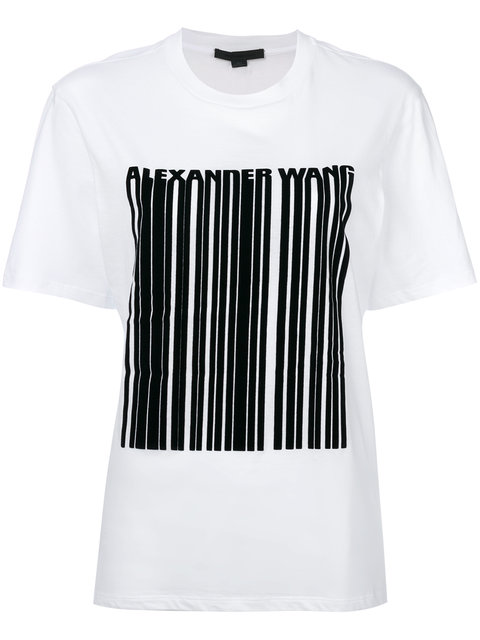 ALEXANDER WANG ALEXANDER WANG T-SHIRT MIT BARCODE-PRINT - WEIß