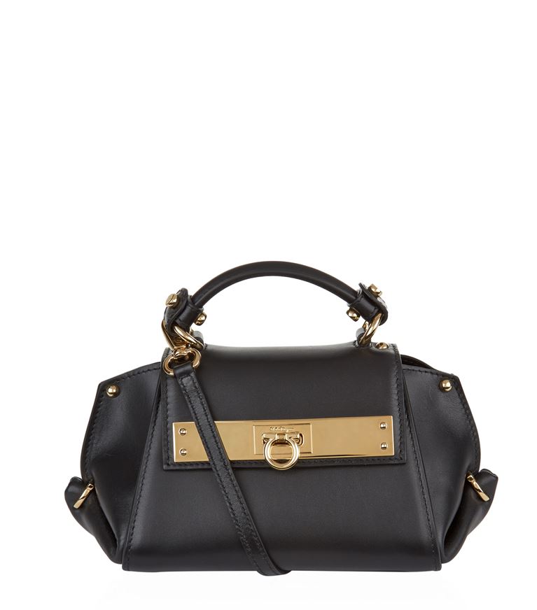 SALVATORE FERRAGAMO Small Sofia Leather Cross Body Bag in Black ModeSens
