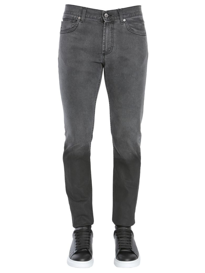 ALEXANDER MCQUEEN DIPDYED SKINNY JEANS, GRAY, LEAD ModeSens