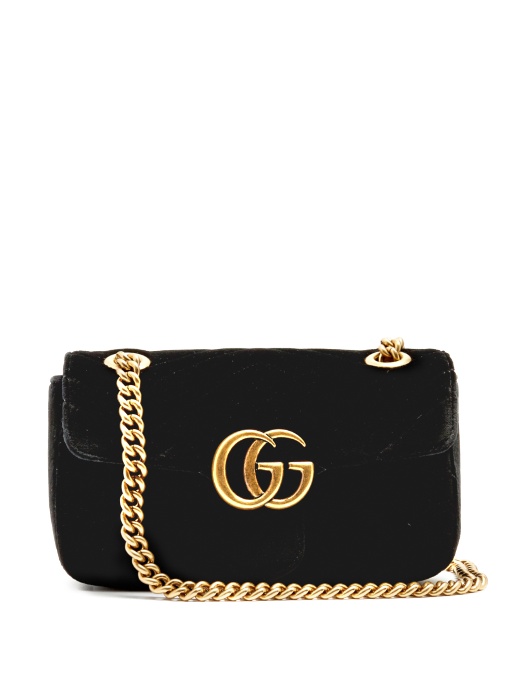 GUCCI Medium Gg Marmont 2.0 Quilted Velvet Bag, Black | ModeSens