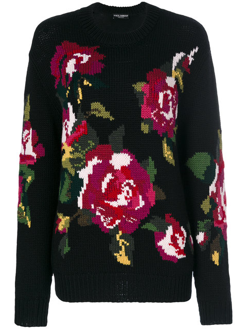 dolce and gabbana floral sweater
