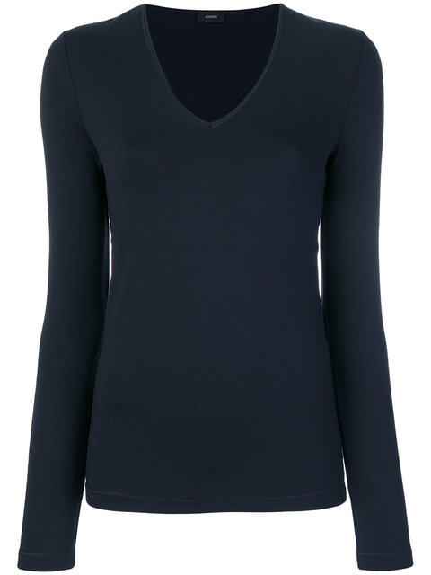 blue v neck sweatshirt