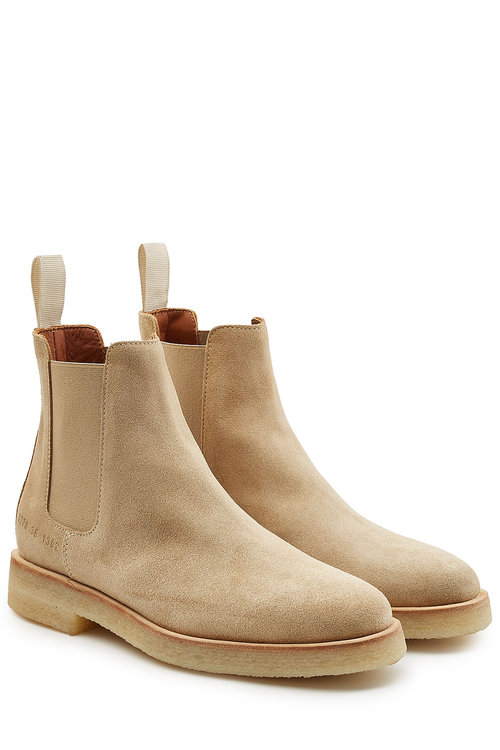 COMMON PROJECTS Suede Chelsea Boots In Neutrals. in Sand | ModeSens