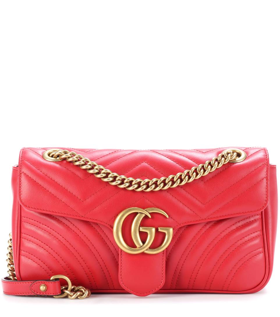 GUCCI Gg Marmont Small Quilted-Leather Cross-Body Bag in Red | ModeSens