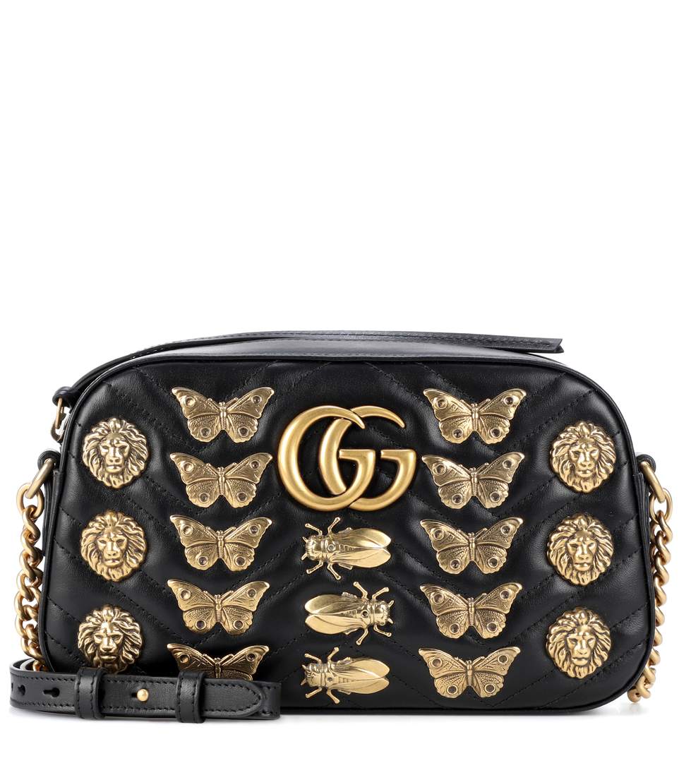 GUCCI MARMONT BUG MATELASSÉ SHOULDER BAG, BLACK, ONE SIZE | ModeSens