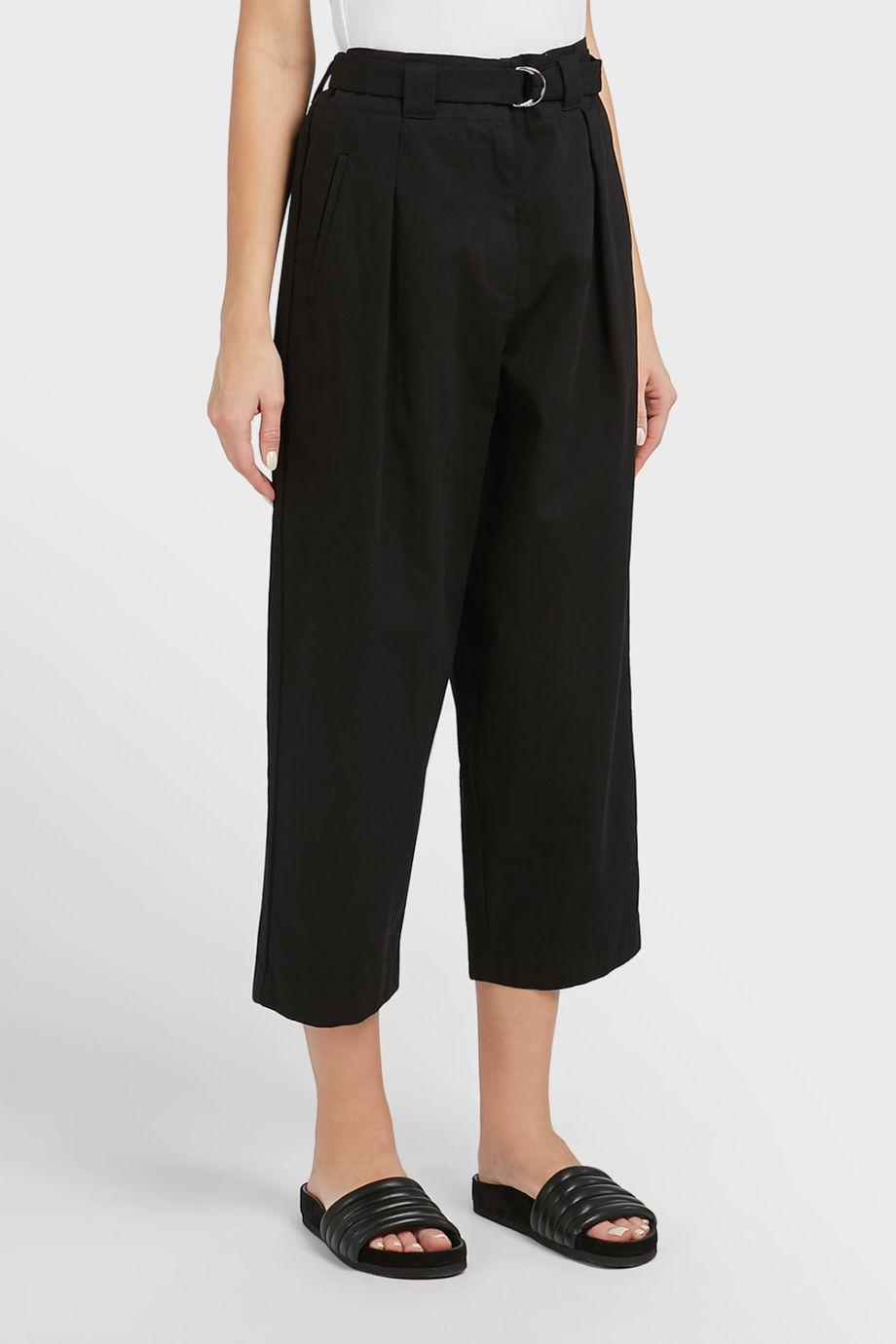 T BY ALEXANDER WANG Paper Bag Waist Pants With Belt, Black ModeSens