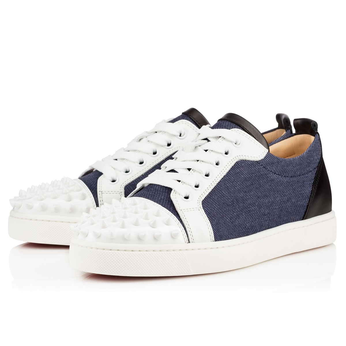 Lou Spikes Suede Sneakers in Blue - Christian Louboutin