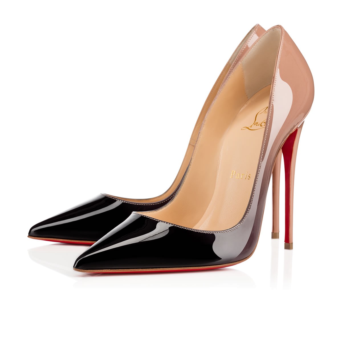 Artesur » christian louboutin decollete 554 Black-Nude PatentLeather