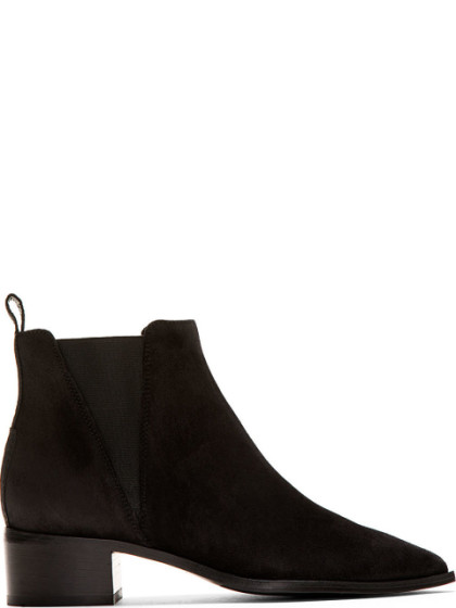 ACNE STUDIOS Black Suede Jensen Ankle Boots