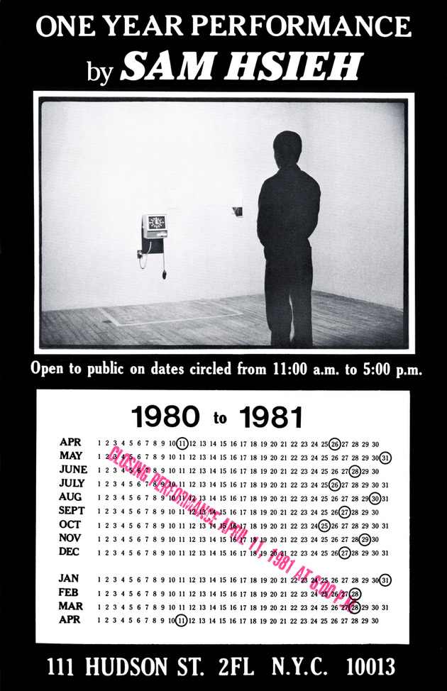 Tehching Hsieh's "One Year Performance" | post