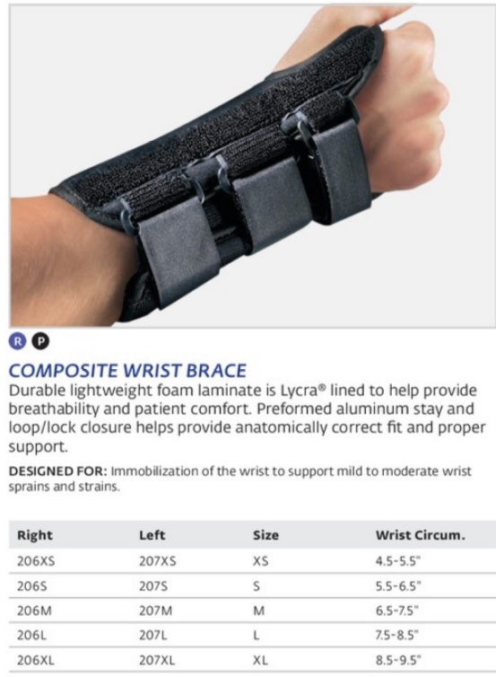 DJO Bell-Horn Composite Wrist Brace Left X-Large(8.5-9.5″ Wrist Circ.)