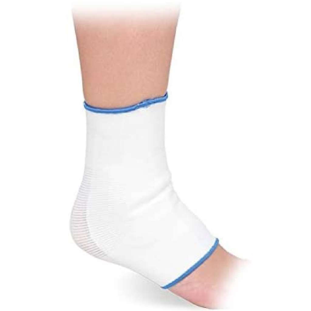Advanced Orthopaedics Silicone Elastic Ankle Support (White) Small