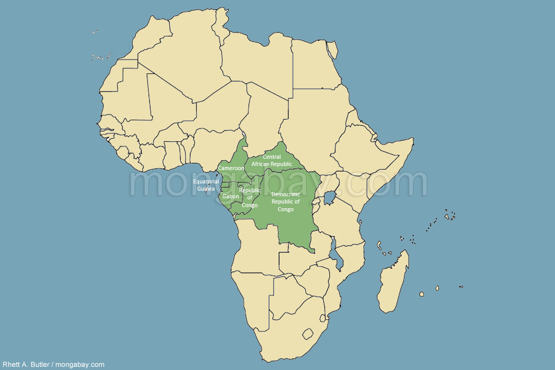 Map Congo Basin Countries