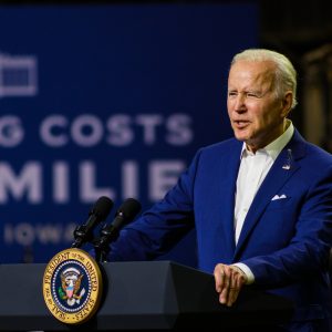Joe Biden speaking in Menlo, IA