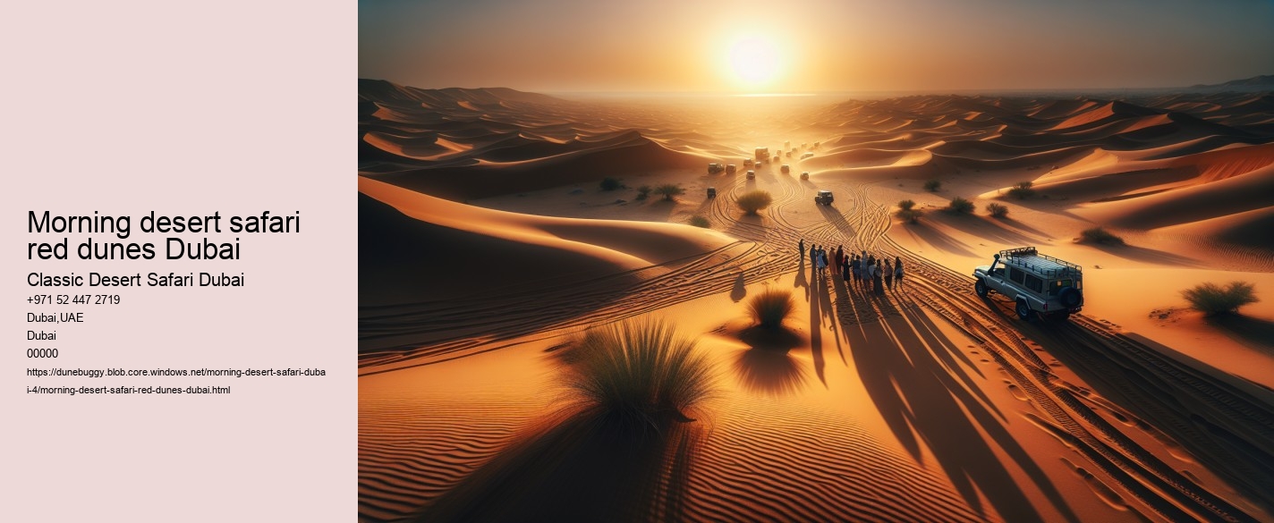 Morning desert safari red dunes Dubai